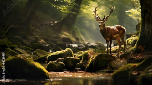A photo of a graceful deer in forest