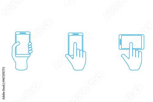 hand touch smartphone icon