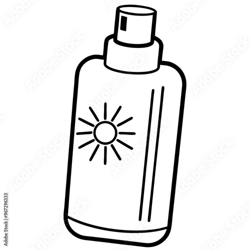 sunscreen outline coloring book page line art illustration digital drawing photo