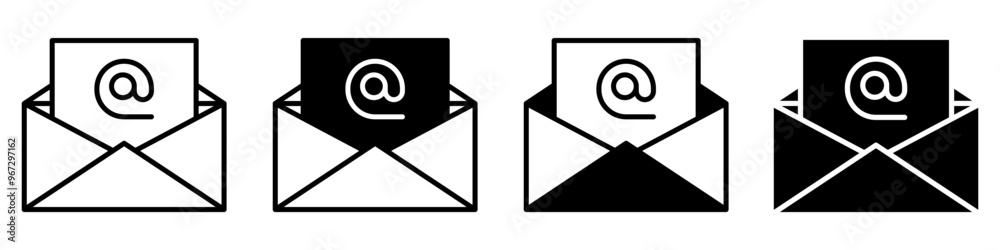 Mail icon vector set. email illustration sign collection. Envelope symbol. Mail icon vector set. email illustration sign collection. Envelope symbol.