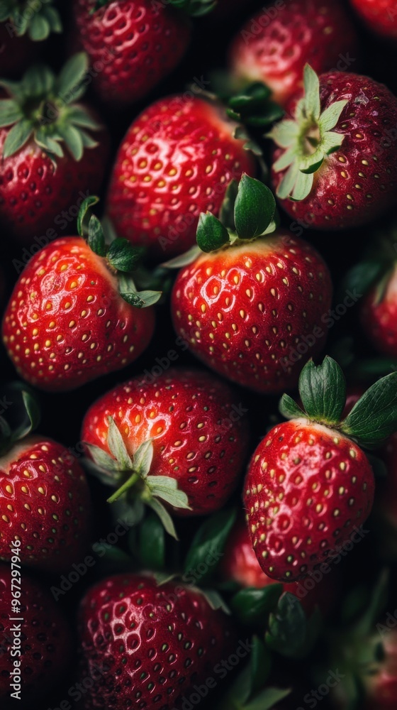 Freshly harvested imperfect strawberries from a farmer's market viewed from above in natural light with soft shadows Freshly harvested imperfect strawberries from a farmer's market viewed from above in natural light with soft shadows