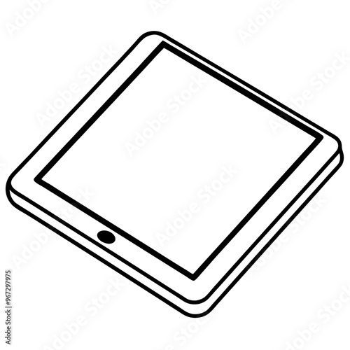 tablet outline coloring book page line art illustration digital drawing
