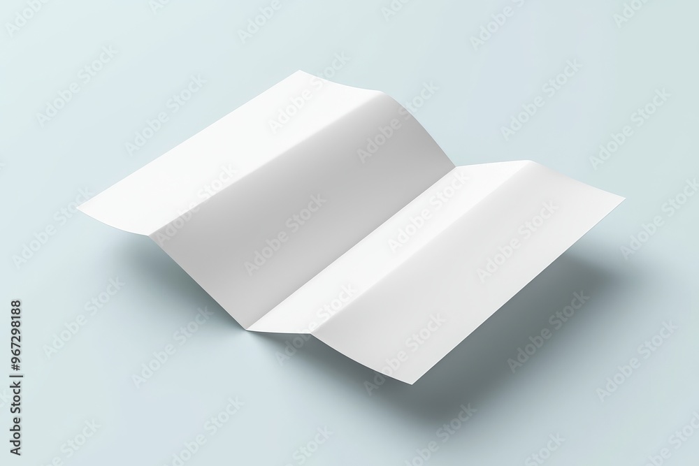 3D rendering of an open trifold brochure mockup 3D rendering of an open trifold brochure mockup