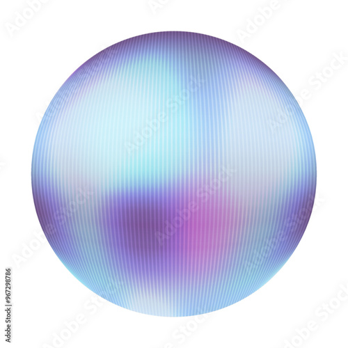 Ribbed Glass texture sphere template design isolated transparent background. Neon effect circle isolate white. Vector illustration for motion design