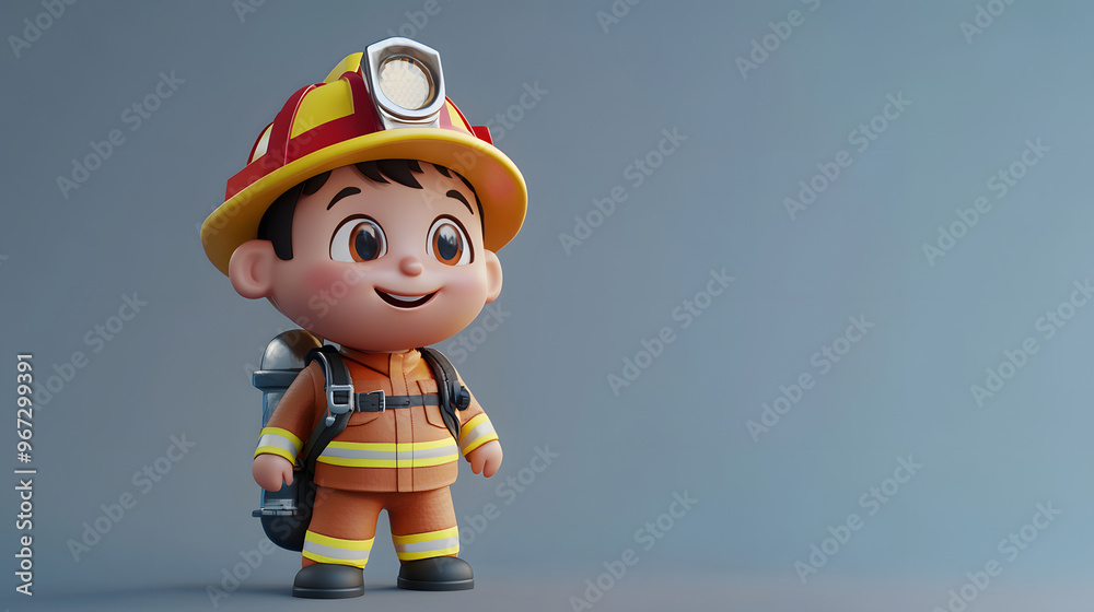 A cartoon character cute Firefighter jobs