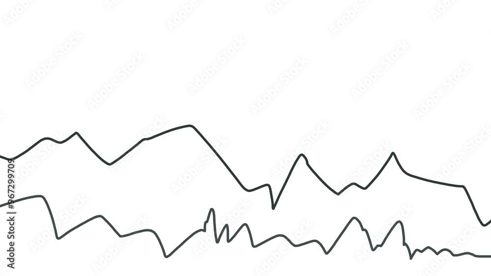 The two lines twitch, distort, or warp like radio waves.