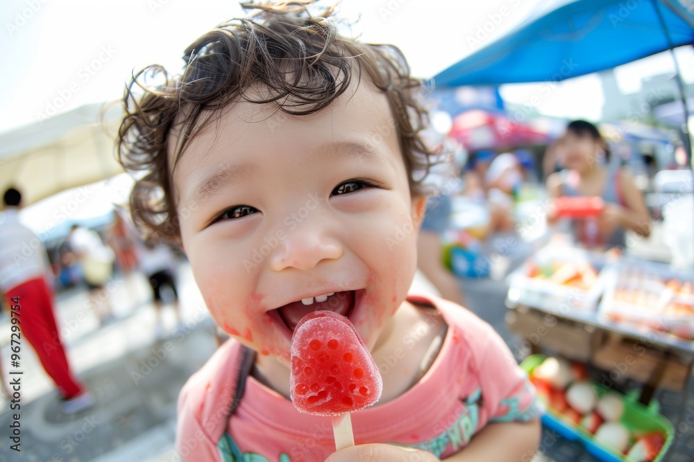 Cute baby boy curly hair looking curiously. Adorable curly-haired baby boy laughing happily. Pure delight experienced child's unfettered laughter.