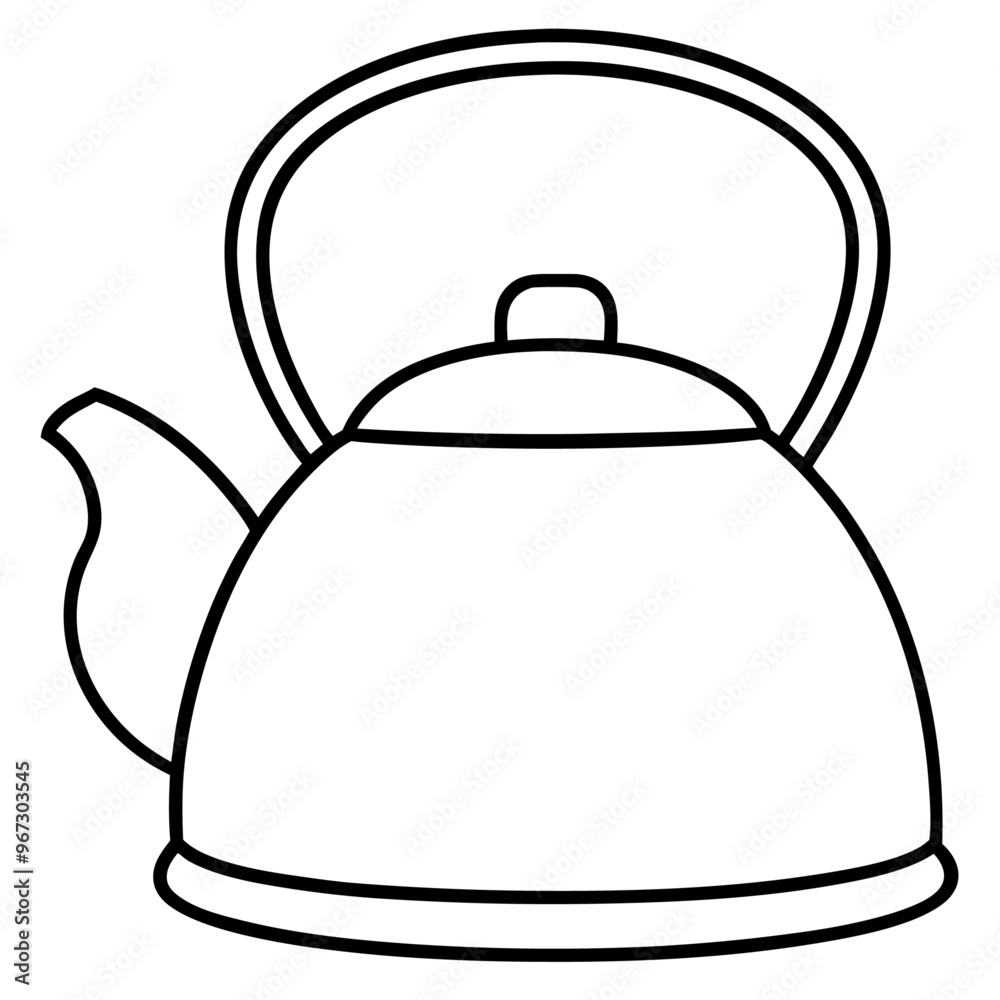 tea kettle outline coloring book page line art illustration digital drawing tea kettle outline coloring book page line art illustration digital drawing