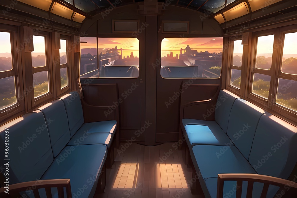 ゲーム背景 貴族の専用レトロ列車の無人の車内
ゲーム背景 貴族の専用レトロ列車の無人の車内