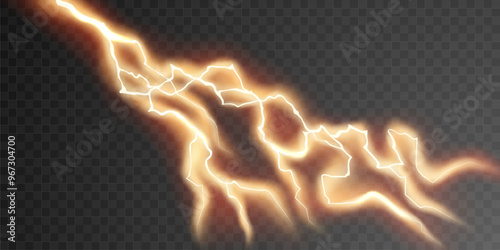 lightning light effect background realistic flash with lightning electric explosion vector illustration