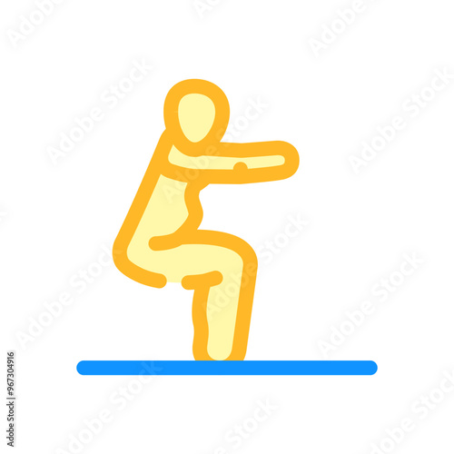 squats pregnant fitness color icon vector. squats pregnant fitness sign. isolated symbol illustration
