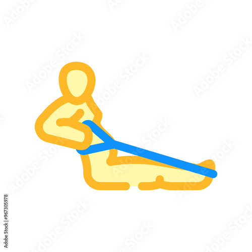 seated row resistance band pregnant fitness color icon vector. seated row resistance band pregnant fitness sign. isolated symbol illustration
