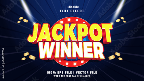 editable jackpot winner text effect.typhography logo