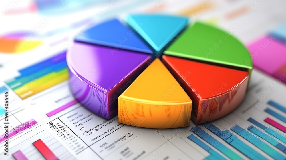 Fototapeta premium Colorful Pie Chart on a White Background