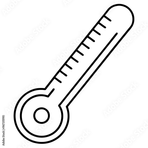 thermometer outline coloring book page line art illustration digital drawing