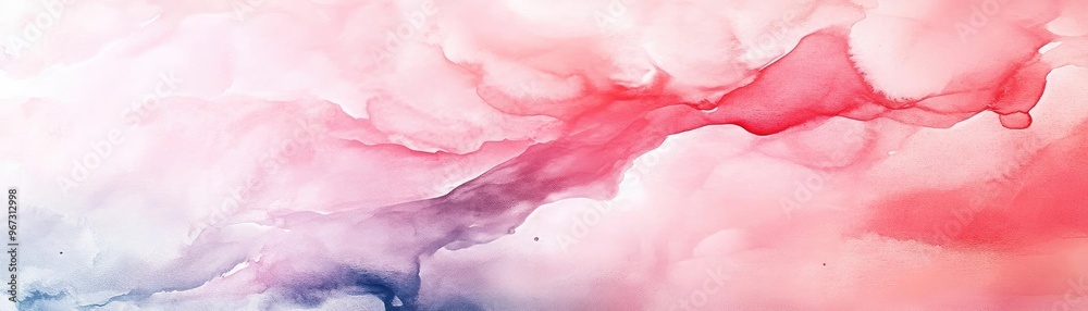 Naklejka premium Abstract watercolor background featuring soft pink and blue hues, perfect for artistic and creative projects.