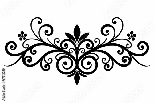 A sophisticated French lace pattern with intricate swirls and curves, suitable for upscale invitations or decor projects vector art illustration