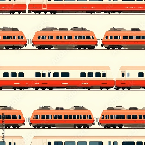 set of trains seamless background