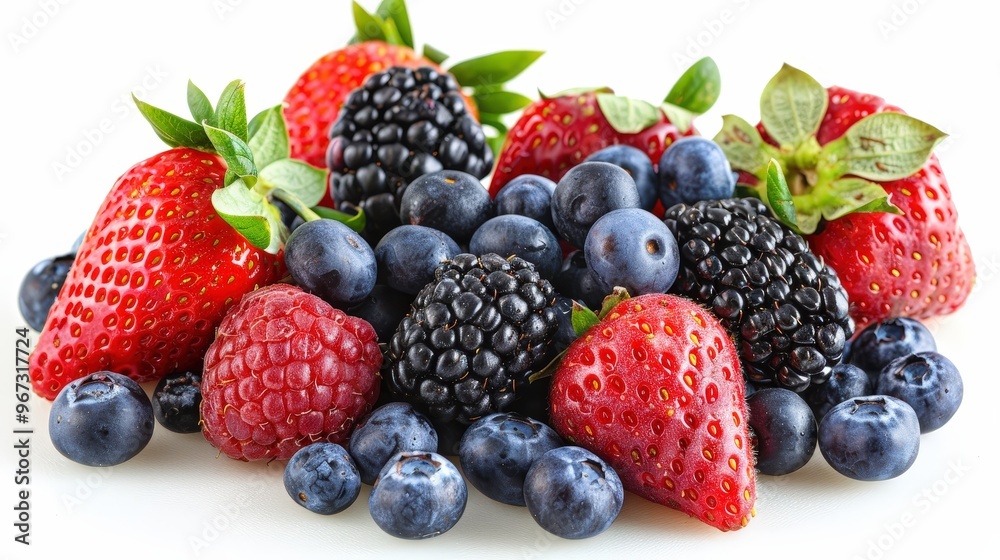 A Vibrant Medley of Juicy Strawberries, Blueberries, Blackberries, and Raspberries Preparing for a Refreshing Summer Treat A Vibrant Medley of Juicy Strawberries, Blueberries, Blackberries, and Raspberries Preparing for a Refreshing Summer Treat