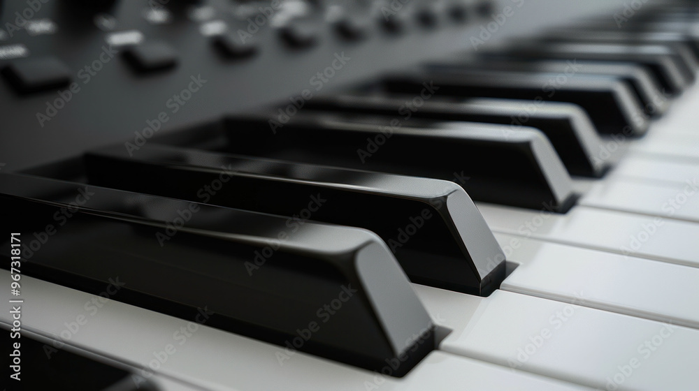 image features close up view of piano keys, showcasing contrast between black and white keys. smooth texture and elegant design evoke sense of musical artistry and creativity image features close up view of piano keys, showcasing contrast between black and white keys. smooth texture and elegant design evoke sense of musical artistry and creativity
