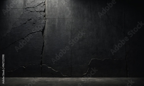 Rough concrete wall texture with spotlight photo