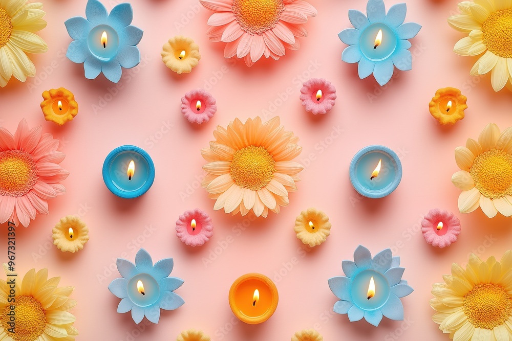 Minimalist Diwali Banner with Floating Diyas and Simple Rangoli Motifs on a Soft Background Minimalist Diwali Banner with Floating Diyas and Simple Rangoli Motifs on a Soft Background