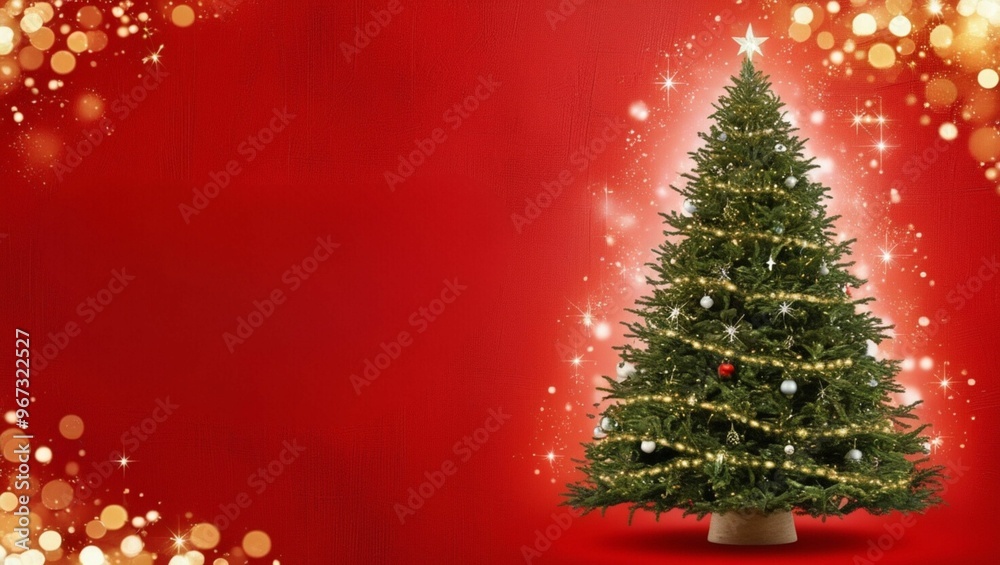A vibrant, festive Christmas background featuring a majestic, snow-dusted xmas tree adorned with radiant, multi-colored ornaments and garlands, generative ai A vibrant, festive Christmas background featuring a majestic, snow-dusted xmas tree adorned with radiant, multi-colored ornaments and garlands, generative ai