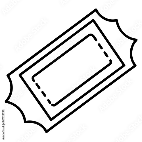 tickets outline coloring book page line art illustration digital drawing