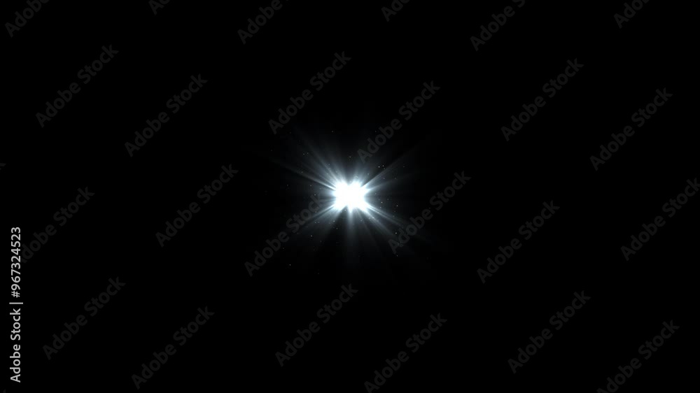 4K loop center rotating glow white rays lights optical lens flares shiny animation art background. Lighting lamp rays effect dynamic bright video footage. White glow star optical flare motion.