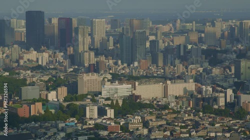 01 June 2023, Tokyo aerial cityscape panorama photo