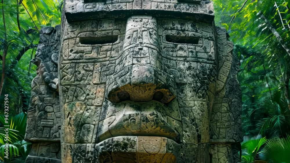 custom made wallpaper toronto digitalExploring the ancient Mayan stone head in the jungle of Central America