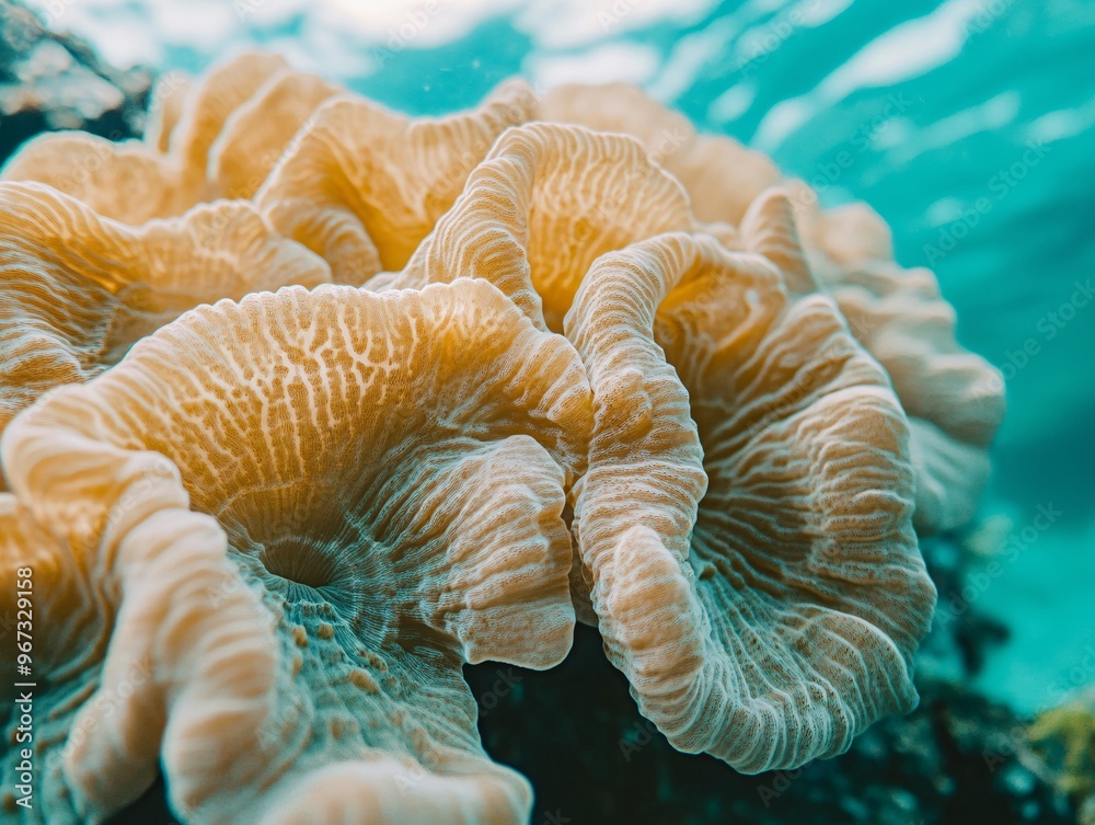 Close-Up of Coral Structures with Clear Water and Soft Sunlight Close-Up of Coral Structures with Clear Water and Soft Sunlight