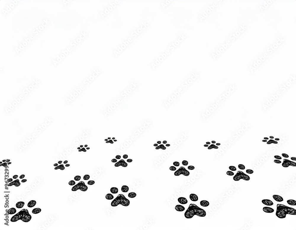 Cat Paws Illustration Against White Background Cat Paws Illustration Against White Background