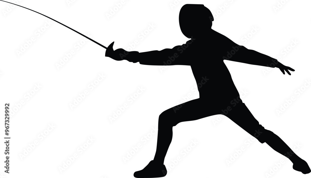 Fencer silhouette illustration. People pose full body while fencing. Fencer silhouette illustration. People pose full body while fencing.