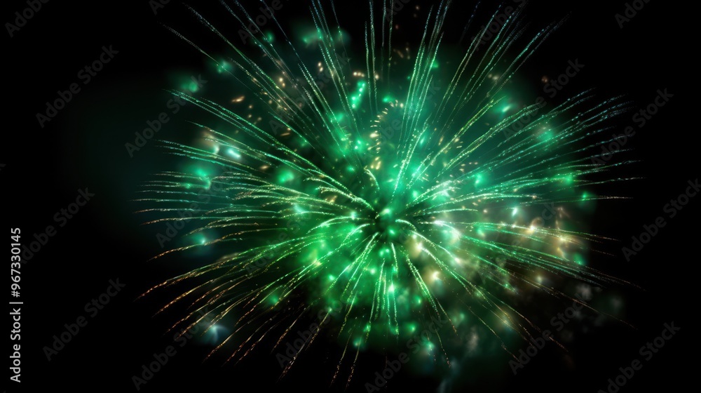 Green Fireworks Display Green Fireworks Display