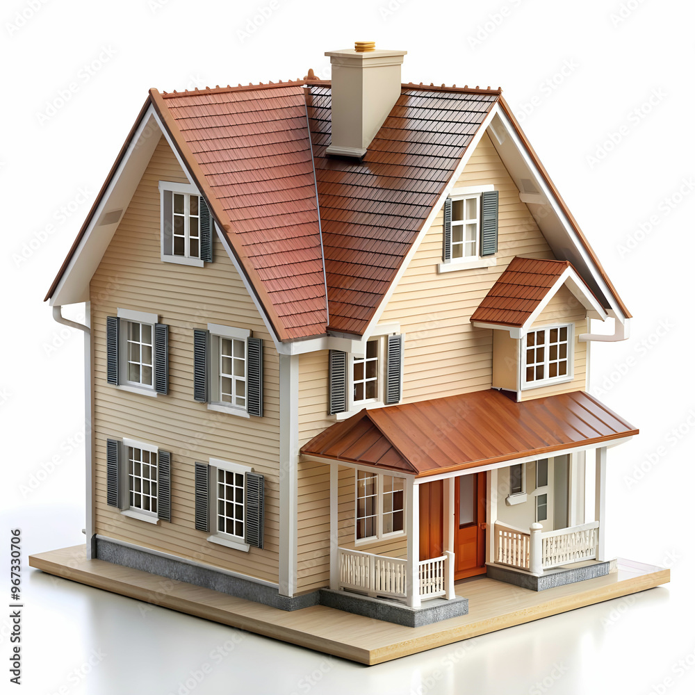 a model of a house on white background