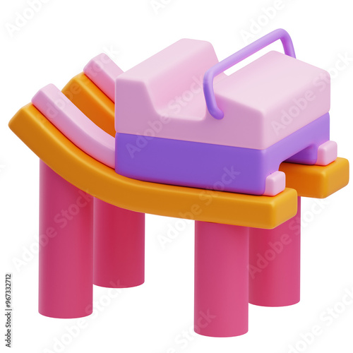 3D Carnival Roller Coaster Ride Icon