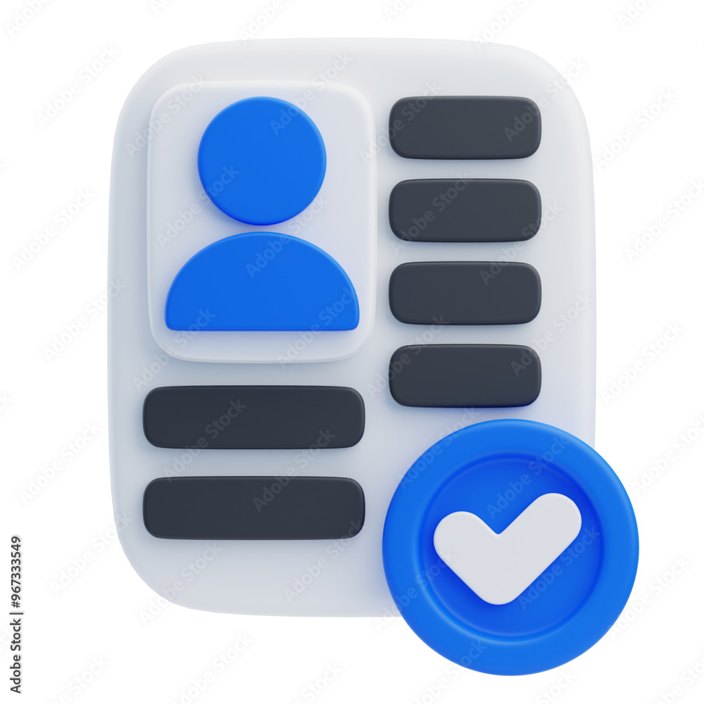 3D Immigration Document Confirmation Icon 3D Immigration Document Confirmation Icon