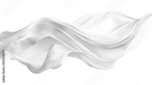 Soft white cloth waving isolated on transparent background for graphic design or wallpaper.