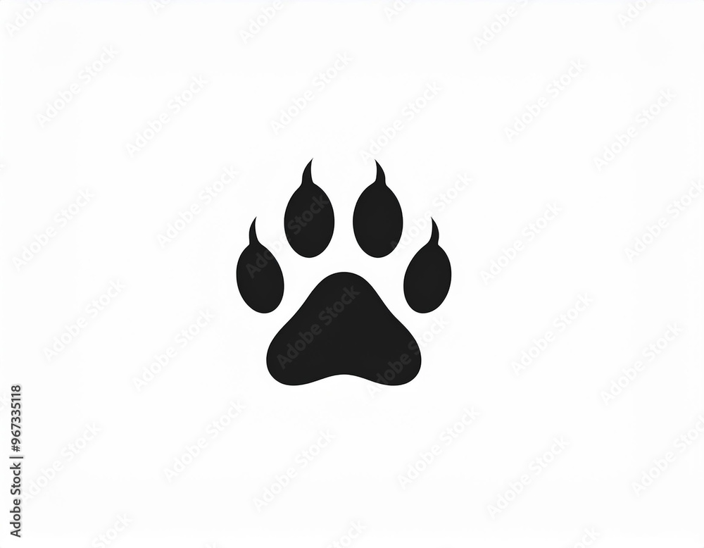 Cat Paws Illustration Against White Background Cat Paws Illustration Against White Background