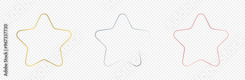 Set of three rounded star frames