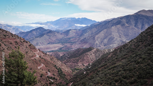 The landscape of Tizi n'Test in Morocco after 2023 earthquake