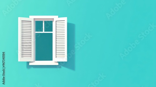 Enjoy the seamless charm of a cartoonstyle green window with a white shutter that opens and closes in a flat animation.