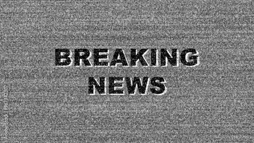 BREAKING NEWS - Retro TV Noise with Text Animation
