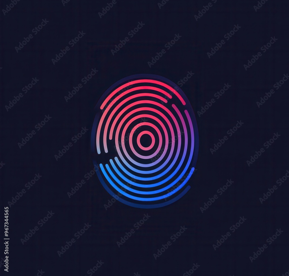 Colorful graphic of a biometric fingerprint touch on a dark background, representing security, technology, and identity verification in modern digital systems. Colorful graphic of a biometric fingerprint touch on a dark background, representing security, technology, and identity verification in modern digital systems.