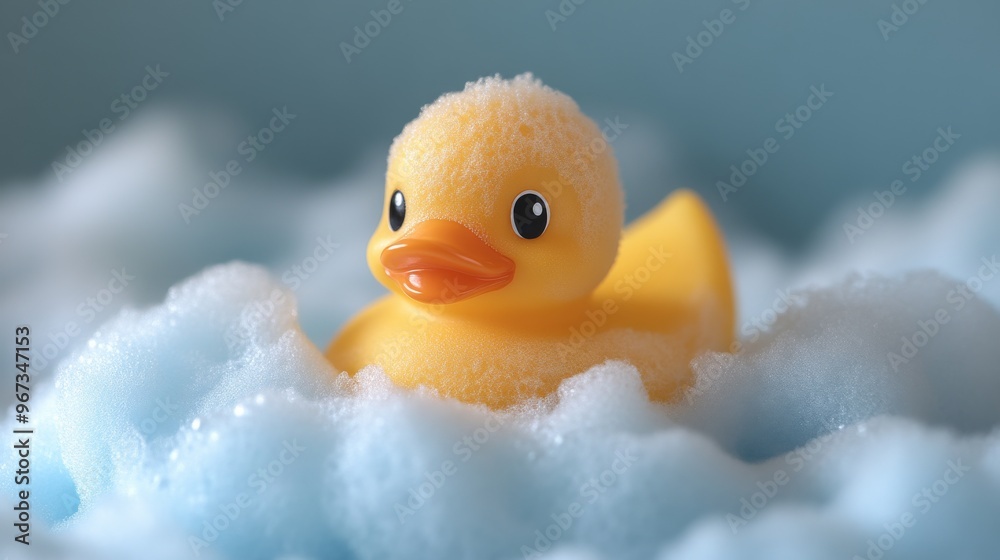 Rubber duck in soapy bubbles Rubber duck in soapy bubbles