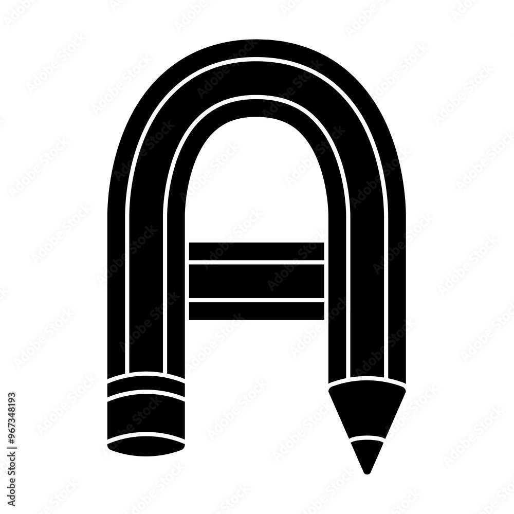 A letter pencil font. A letter pencil font.