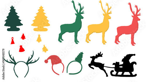 Collection of Christmas vector new year illustrasion photo