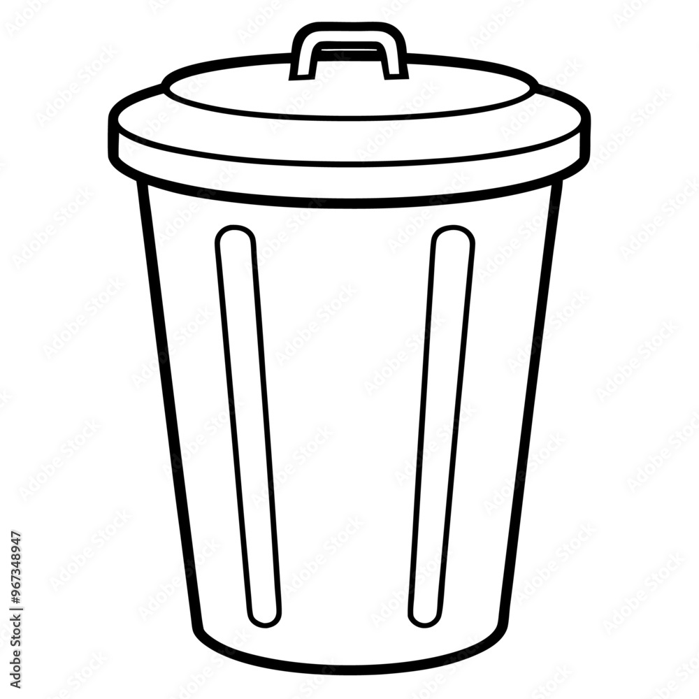 trash can outline coloring book page line art illustration digital drawing trash can outline coloring book page line art illustration digital drawing