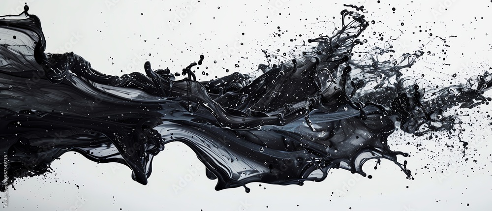 Black ink splash, dynamic and energetic, abstract and bold Black ink splash, dynamic and energetic, abstract and bold